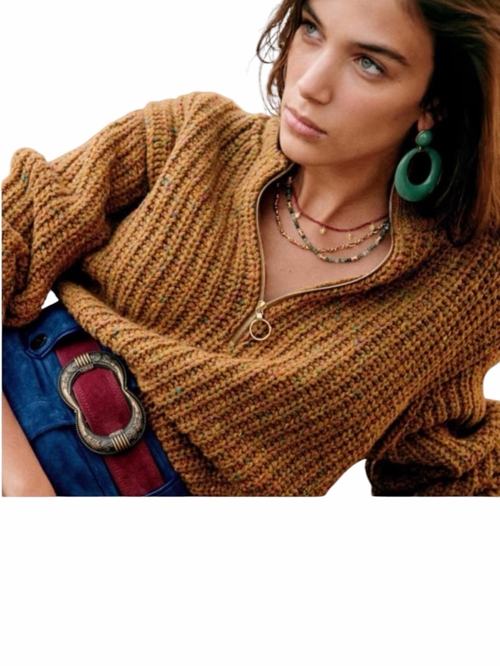 Sezane Nico Half Zip Pullover Size XXS
